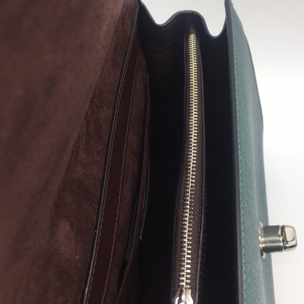 Coach Tilly Top Handle Dark Turquoise Cross Body - Picture 12 of 15